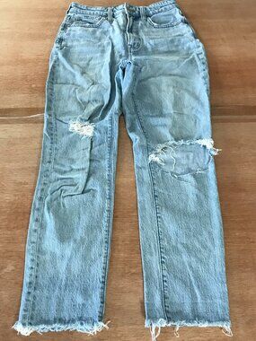 Madewell The Curvy Perfect Vintage Jeans Women 26 Blue Distressed Raw Hem 18985
